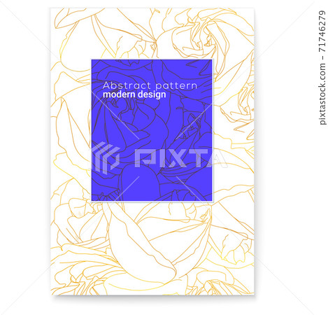 Abstract poster with pattern of blossoming rose 71746279