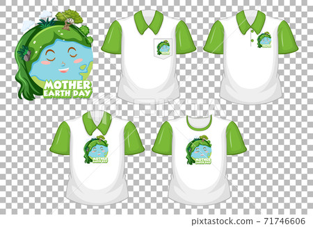 Mother earth day logo with set of different shirts isolated on transparent background Mother earth day logo with set of different shirts isolated on transparent background 71746606