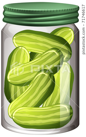 Cucumber in the glass jar - Stock Illustration [71746617] - PIXTA