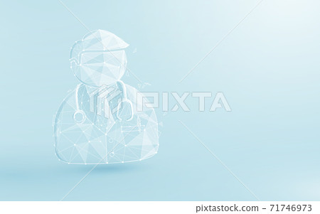 3d Doctor icon. Low poly model design. Vector illustration 71746973