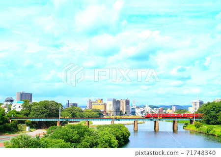 Okazaki City, Okazaki City Townscape and Meitetsu Train Scenery Okazaki City, Okazaki City Townscape and Meitetsu Train Scenery 71748340