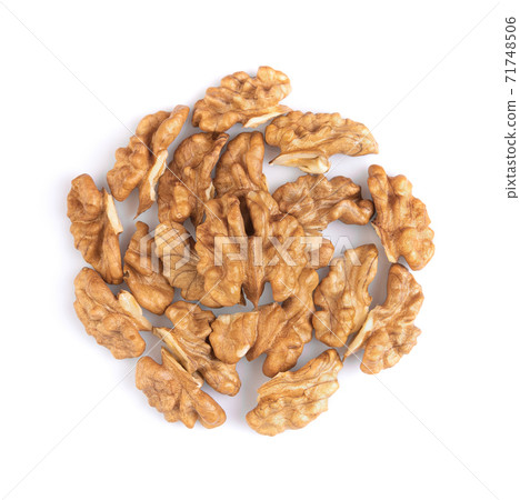 Walnuts isolated on white background. Top view Walnuts isolated on white background. Top view 71748506