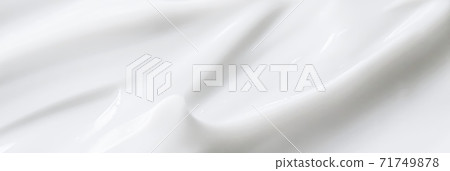 Pure white cream texture as abstract background, food substance or organic cosmetic Pure white cream texture as abstract background, food substance or organic cosmetic 71749878