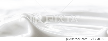 Pure white cream texture as abstract background, food substance or organic cosmetic Pure white cream texture as abstract background, food substance or organic cosmetic 71750139
