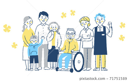 Family and care staff 71751589