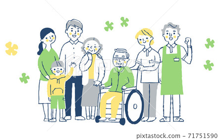 Family and care staff 71751590