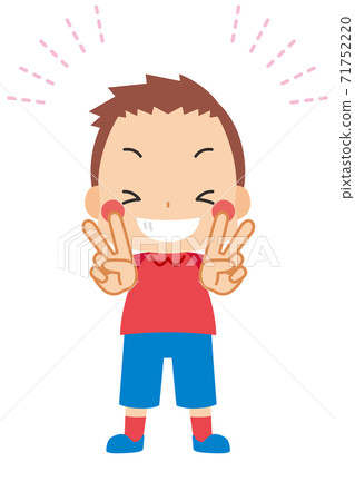 A Cute Little Boy With A Big Smile Who Is Stock Illustration