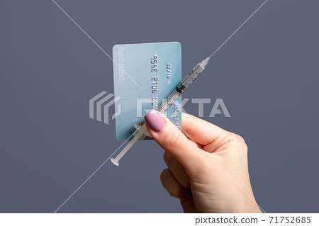 health insurance hand syringe credit card purple health insurance hand syringe credit card purple 71752685