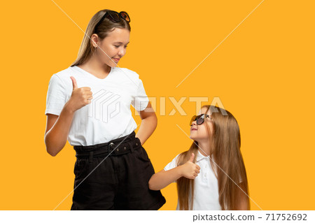 family bonding positive lifestyle girl thumb up family bonding positive lifestyle girl thumb up 71752692