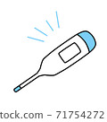 Cold corona thermometer temperature measurement prevention simple icon illustration 71754272