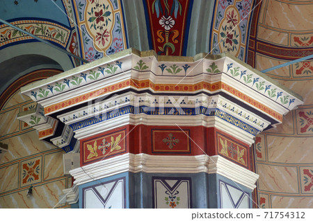 Painted medieval fresco pattern Painted medieval fresco pattern 71754312