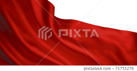Red fabric isolated on white background 3d render 71755276