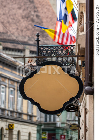 street store brand sign mockup. wmpty space for logo street store brand sign mockup. wmpty space for logo 71755307