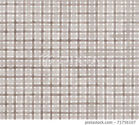 Analog watercolor hand drawn plaid sepia 71756107