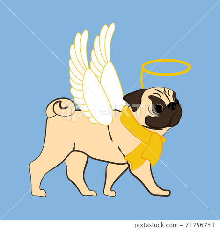 Pug dog in christmas costume vector illustration Pug dog in christmas costume vector illustration 71756731