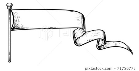 Flag Scrolls Vintage Paper Banner Ribbon 71756775