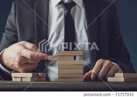 Conceptual image of business vision, strategy and progress 71757032