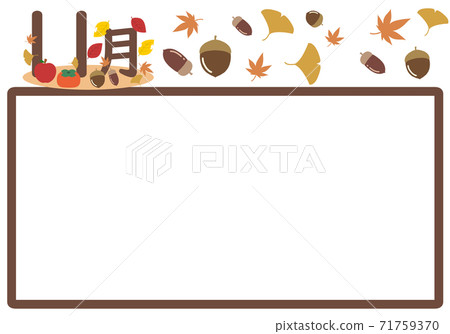 Frame with acorns, autumn leaves and November letters 71759370
