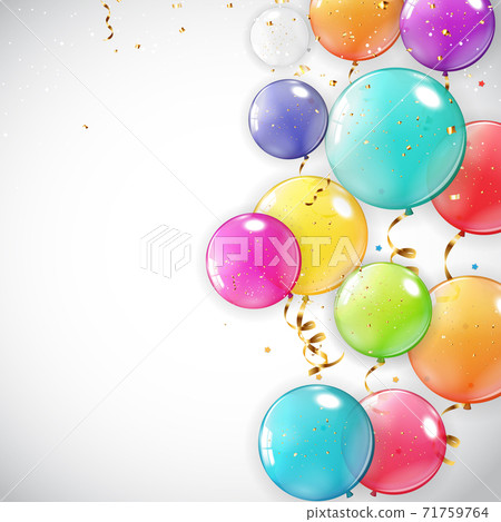 Holiday Background with Balloons. Can be used for advertisment, promotion and birthday card or invitation. Vector Illustration 71759764