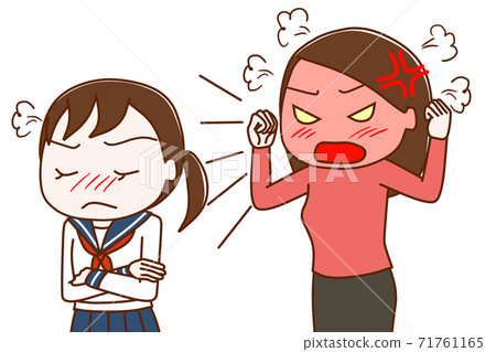 Female student rebelling against an angry woman Female student rebelling against an angry woman 71761165
