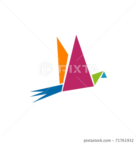 Origami bird logo icon design template 71761932