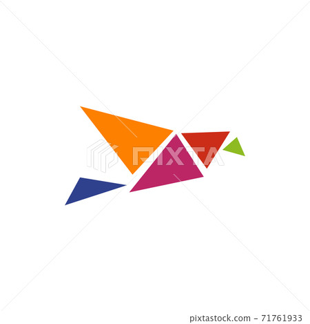 Origami bird logo icon design template Origami bird logo icon design template 71761933