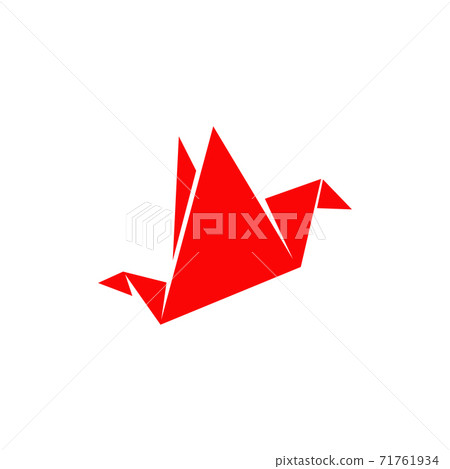 Origami bird logo icon design template Origami bird logo icon design template 71761934