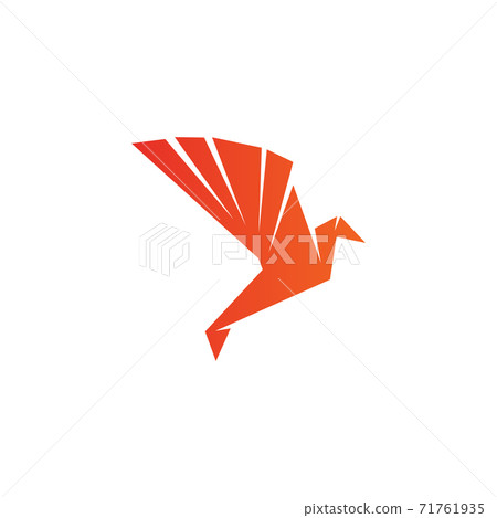 Origami bird logo icon design template 71761935