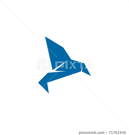 Origami bird logo icon design template Origami bird logo icon design template 71761936