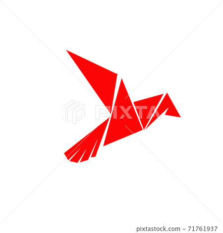 Origami bird logo icon design template Origami bird logo icon design template 71761937