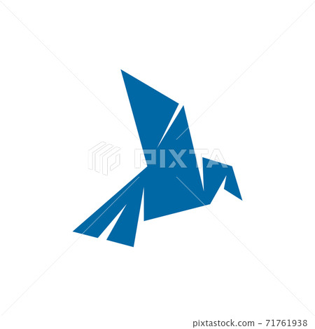 Origami bird logo icon design template Origami bird logo icon design template 71761938