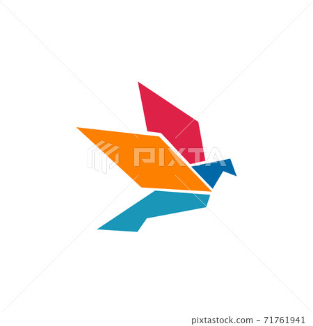 Origami bird logo icon design template Origami bird logo icon design template 71761941