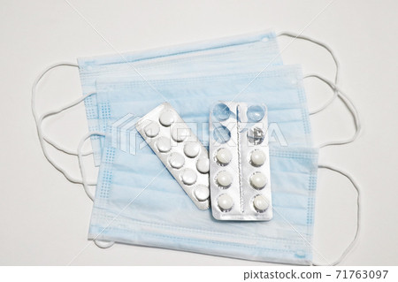 Novel coronavirus COVID-19 - protective medical masks. Chinese coronavirus outbreak, middle east respiratory syndrome coronavirus. 71763097