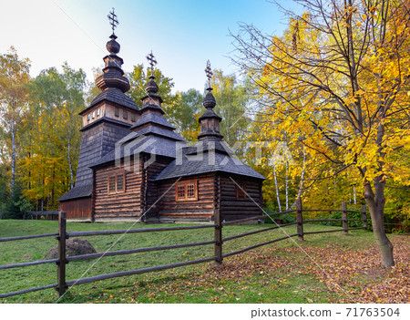 Western Ukraine. Traditional old church. 71763504