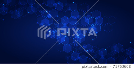 Abstract technology connect concept blue...-插圖素材 [71763608] - PIXTA圖庫