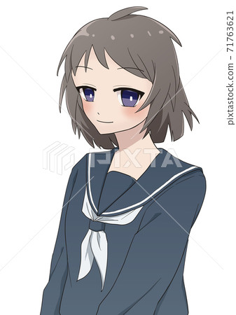 A girl in a sailor suit smiles A girl in a sailor suit smiles 71763621