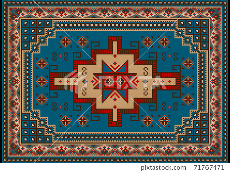 Vintage oriental carpet with... - Stock Illustration [71767471] - PIXTA