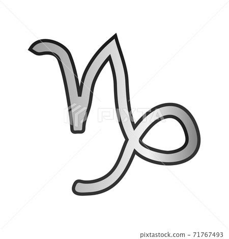 Capricorn symbol on white. 71767493
