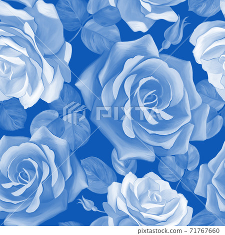 Large roses seamless pattern. Floral summer ornament. Large roses seamless pattern. Floral summer ornament. 71767660