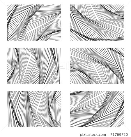 A set of backgrounds consisting of many intersecting black lines. A chaotic background. Vector illustration. You can use it for your website, covers, books, and notebooks. Stock vector illustration A set of backgrounds consisting of many intersecting black lines. A chaotic background. Vector illustration. You can use it for your website, covers, books, and notebooks. Stock vector illustration 71769720