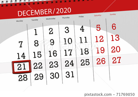 Calendar planner for the month december 2020, deadline day, 21, monday Calendar planner for the month december 2020, deadline day, 21, monday 71769850