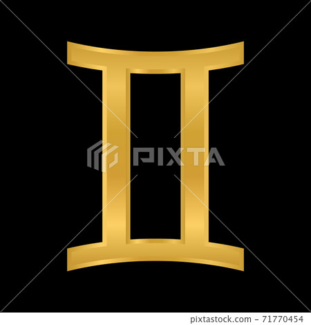 Germini symbol on black. 71770454