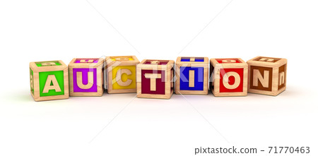 Auction Text Cube - Stock Illustration [71770463] - PIXTA