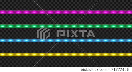 LED strip set. Colorful realistic illuminated tape decoration LED strip set. Colorful realistic illuminated tape decoration 71772406