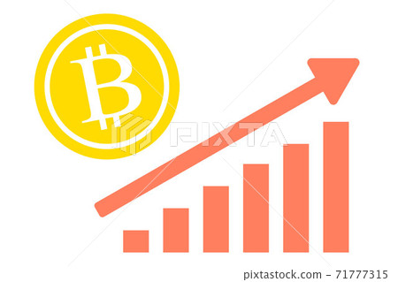 上升的比特幣的形象 71777315