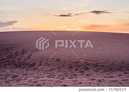The Red Desert in Vietnam at dawn. Looks like cold desert on Mars 71780537