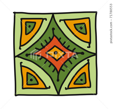 Decorated tiles. Square shape. Floral Ornament for your design Decorated tiles. Square shape. Floral Ornament for your design 71780553
