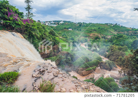 Majestic landscape of Elephant waterfall in summer at Lam Dong Province, Dalat, Vietnam 71781205