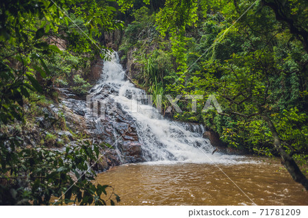 Beautiful cascading Datanla waterfall In the mountain town Dalat, Vietnam Beautiful cascading Datanla waterfall In the mountain town Dalat, Vietnam 71781209