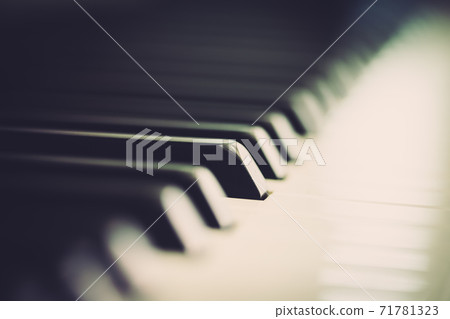 Piano and keyboard piano, Music instrument. Black and white key. side view of instrument musical tool. 71781323